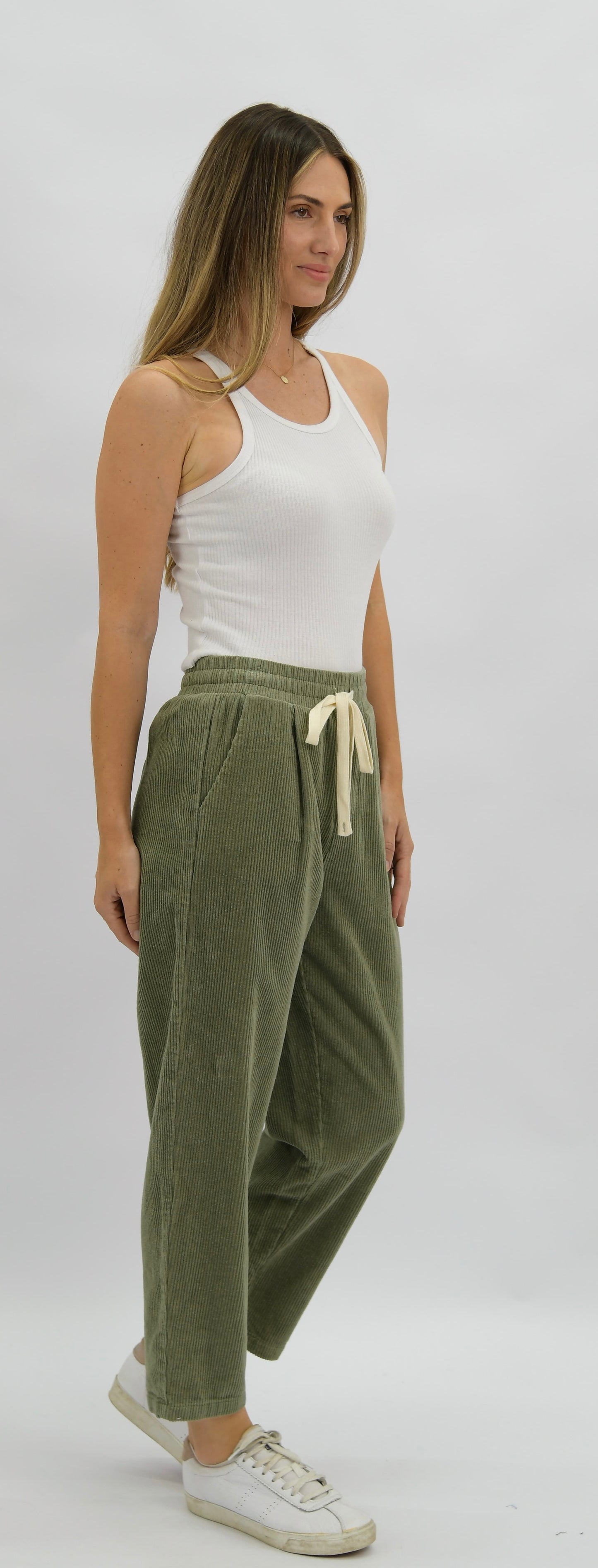 Khaki Green Cord Pant