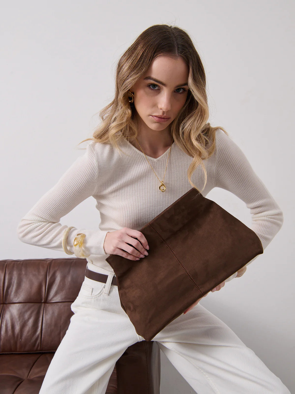 Becca Clutch Bag Brown - Angels Whisper