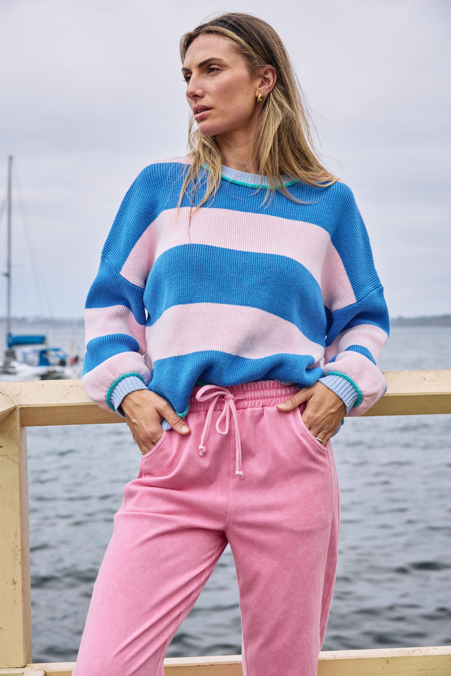 Luma Blue & Pink Stripe Knit