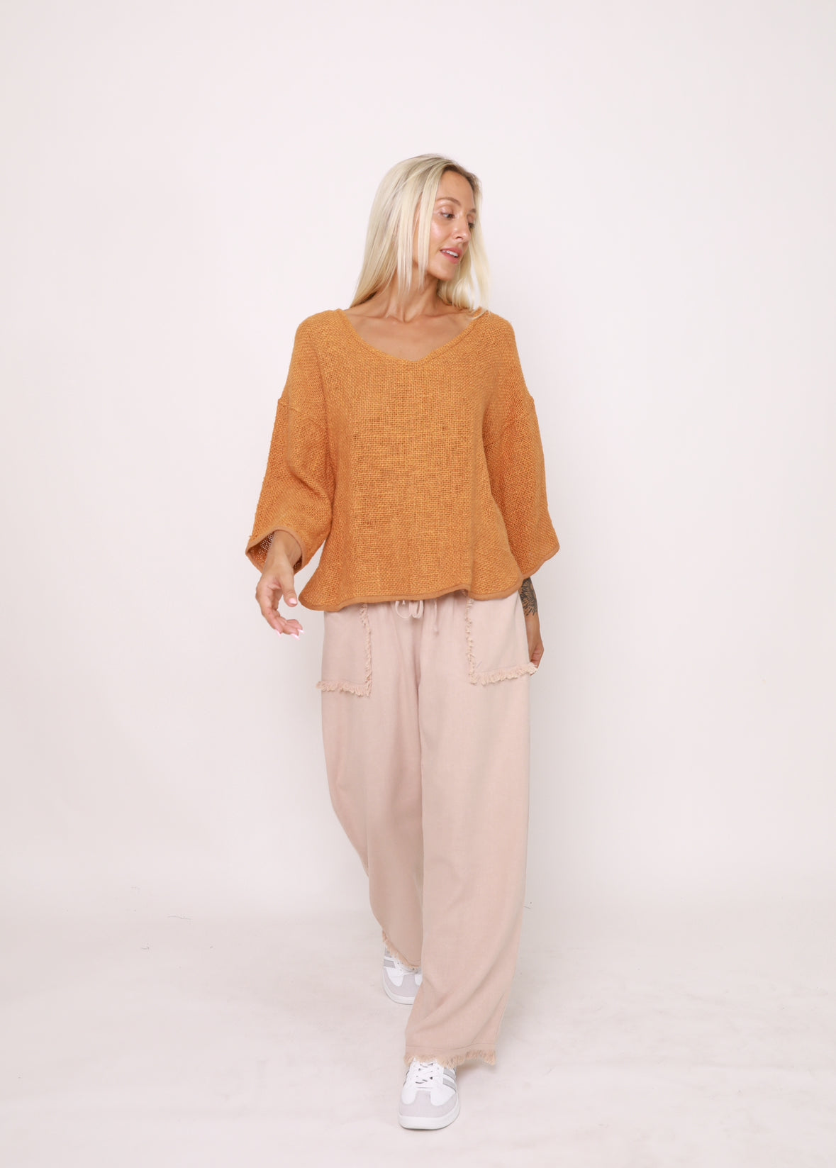 Carbon Aroma Cotton Hessian 3/4 Top Bran