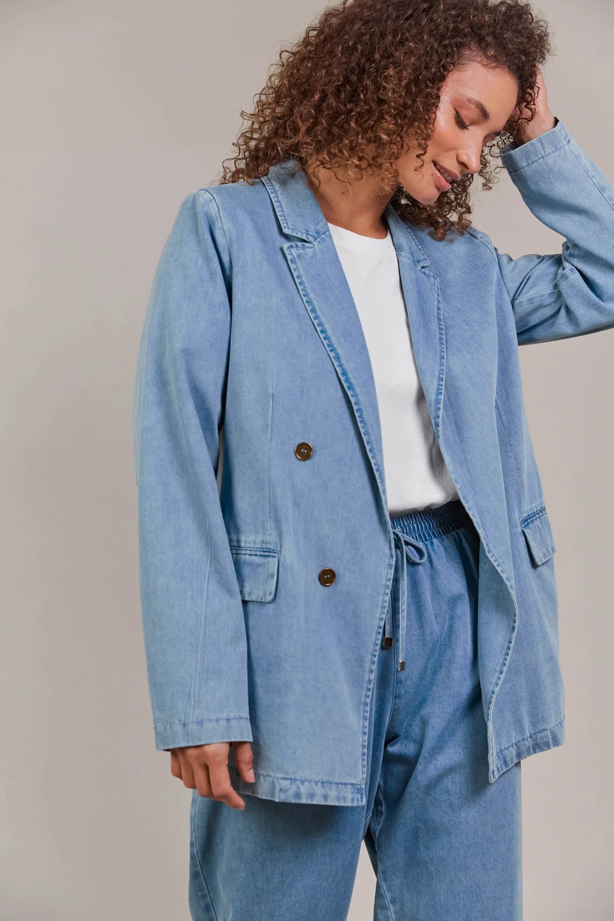Eb and Ive Pepi Denim Blazer (Light Denim)