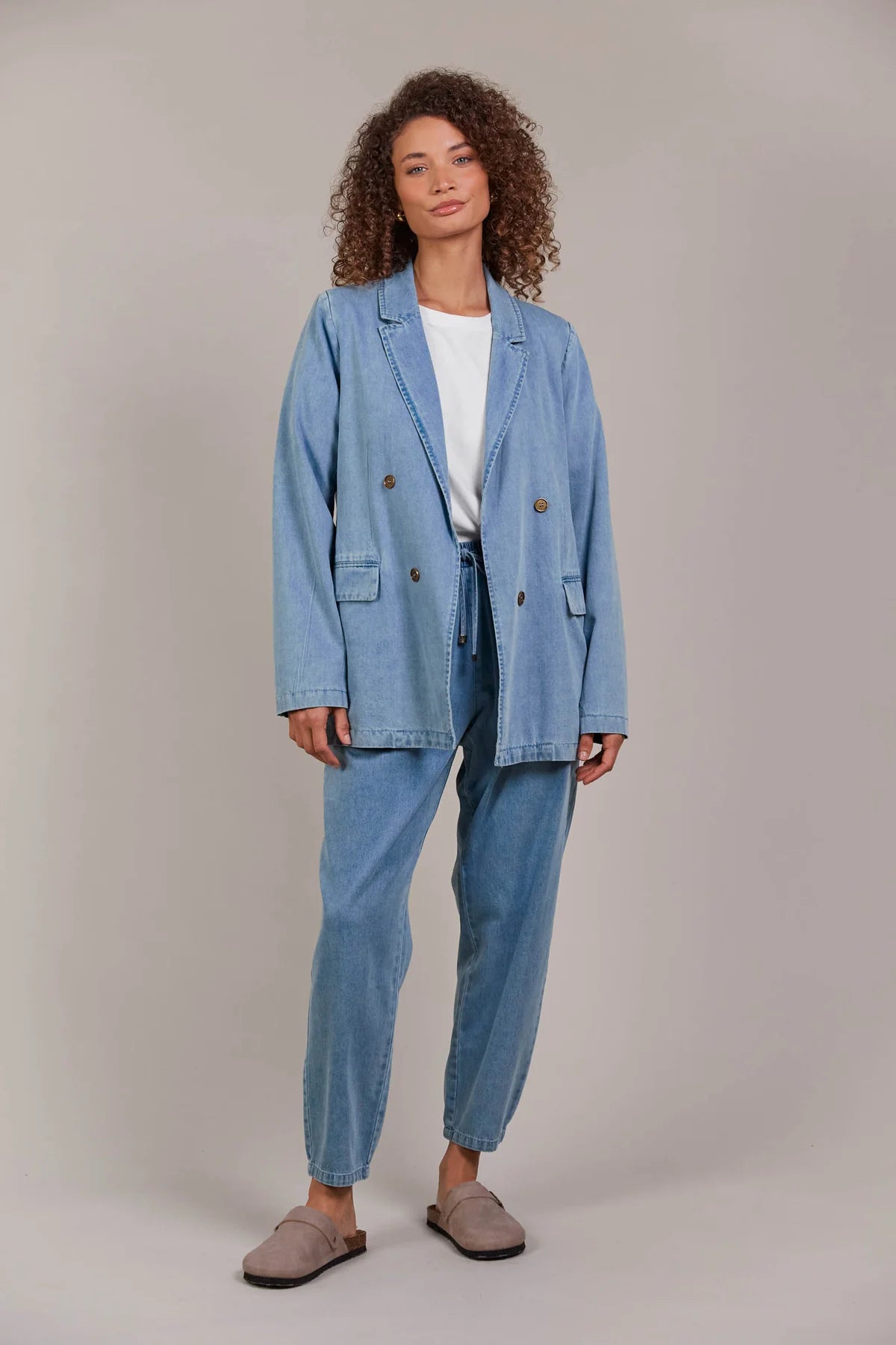 Eb and Ive Pepi Denim Blazer (Light Denim)