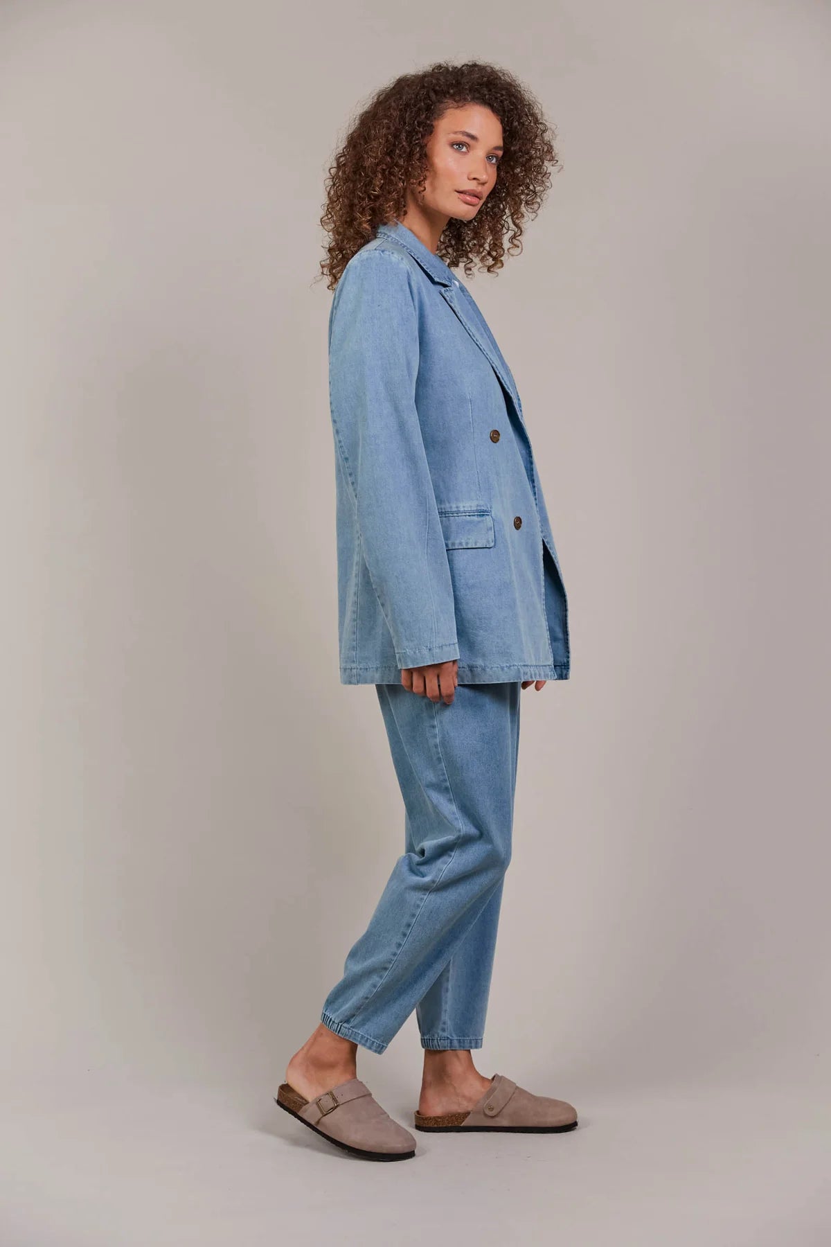 Eb and Ive Pepi Denim Blazer (Light Denim)