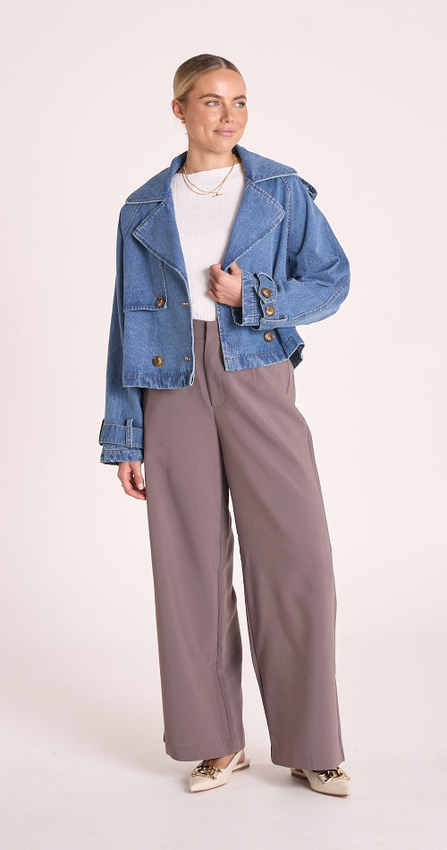 Feather and Noise Alexa Denim Trench - Blue