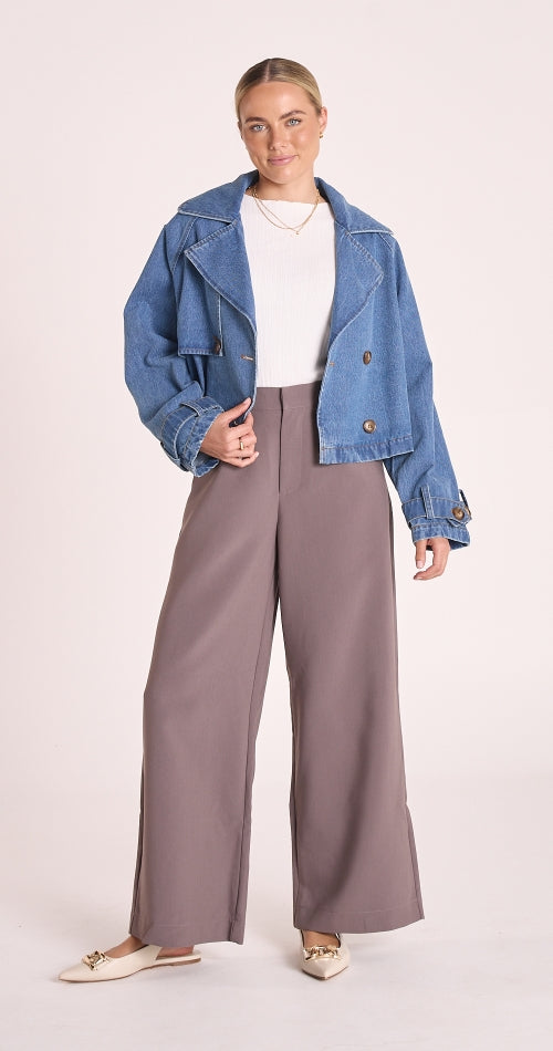Feather and Noise Alexa Denim Trench - Blue