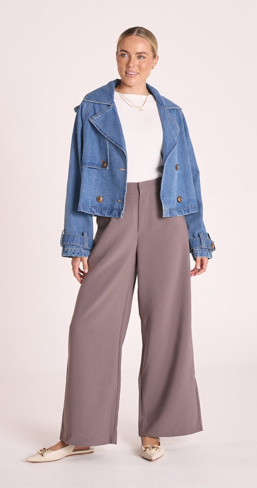 Feather and Noise Alexa Denim Trench - Blue