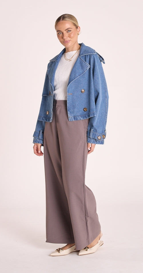 Feather and Noise Alexa Denim Trench - Blue