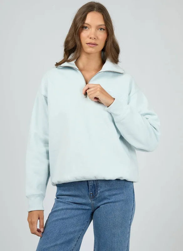 All About Eve Studio Relaxed 1/4 Zip - Cloud Blue