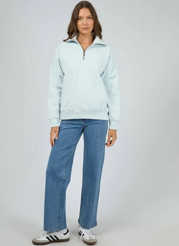 All About Eve Studio Relaxed 1/4 Zip - Cloud Blue