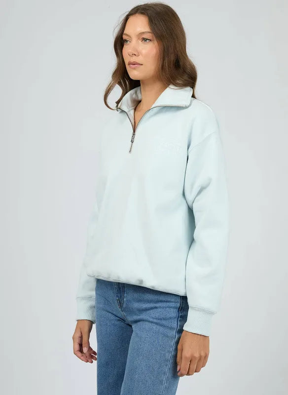 All About Eve Studio Relaxed 1/4 Zip - Cloud Blue