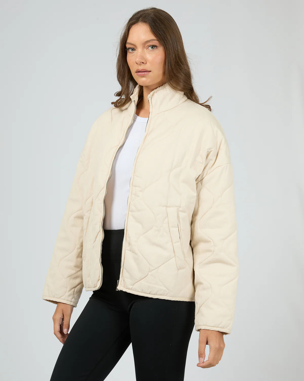 All About Eve Pasadena Quilted Jacket Vanilla