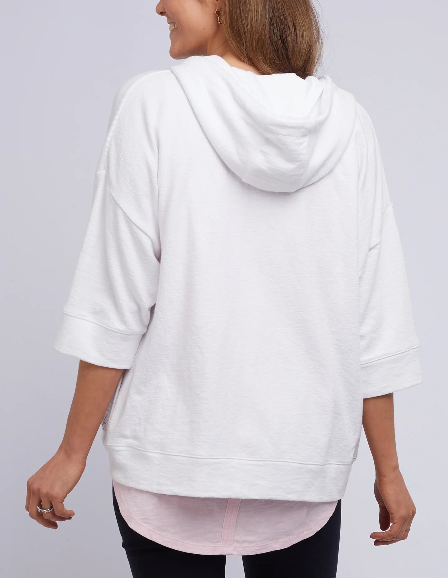 Elm Beach Zip Hoodie White