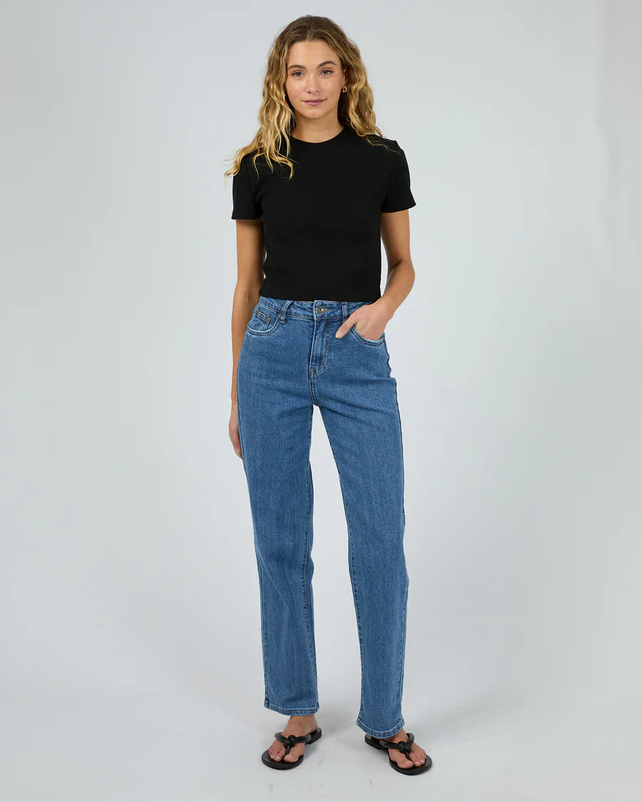 Silent Theory Bella Crop Tee Black