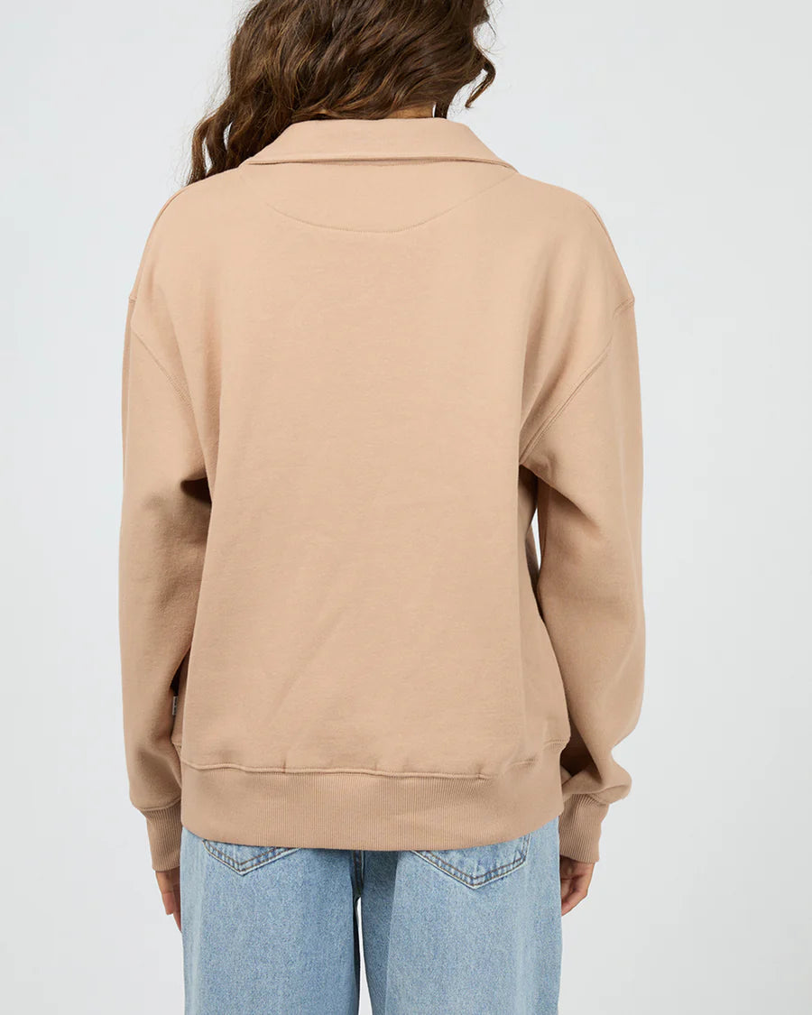 Silent Theory Luxe 1/4 Zip Crew Taupe