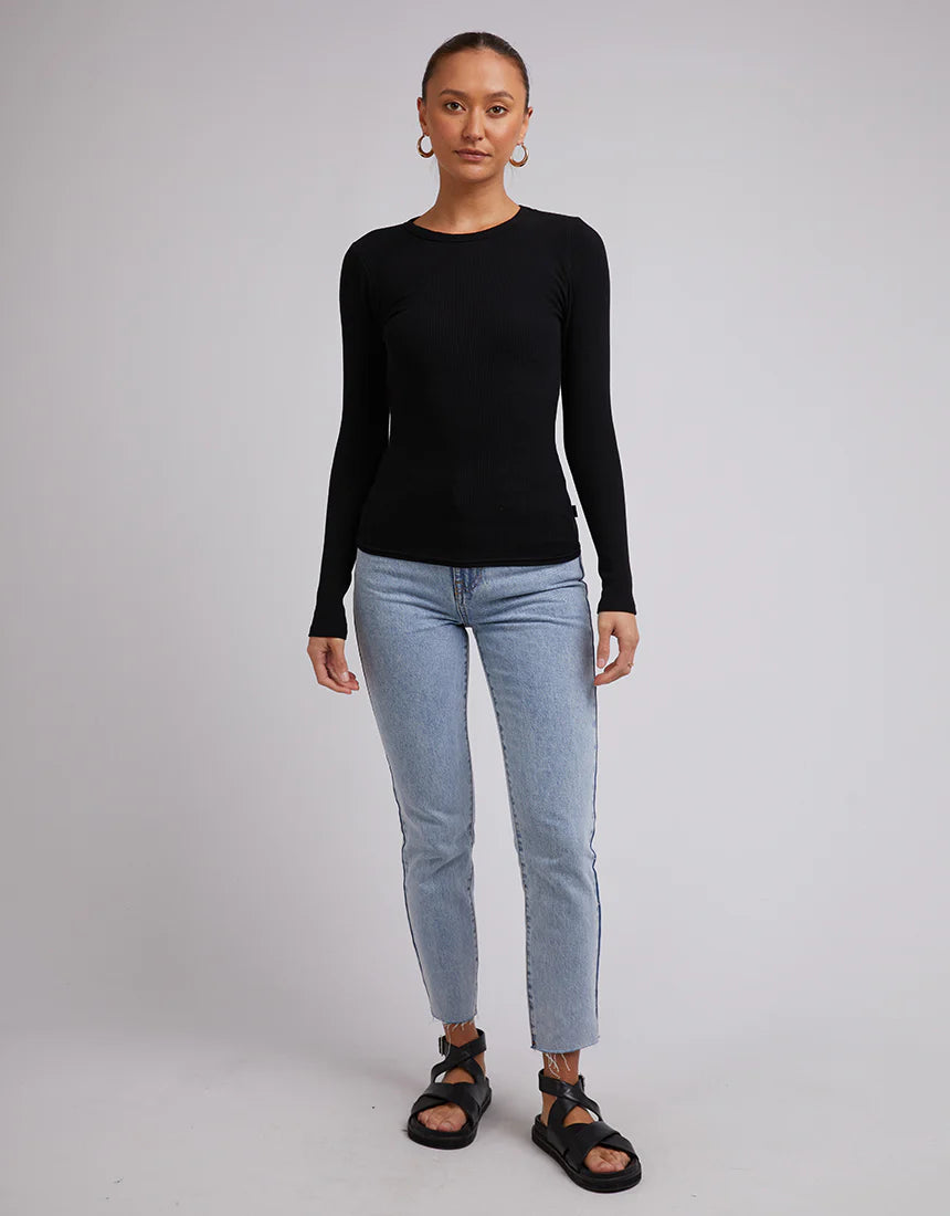 Silent Theory Rib Long Sleeve Tee Black