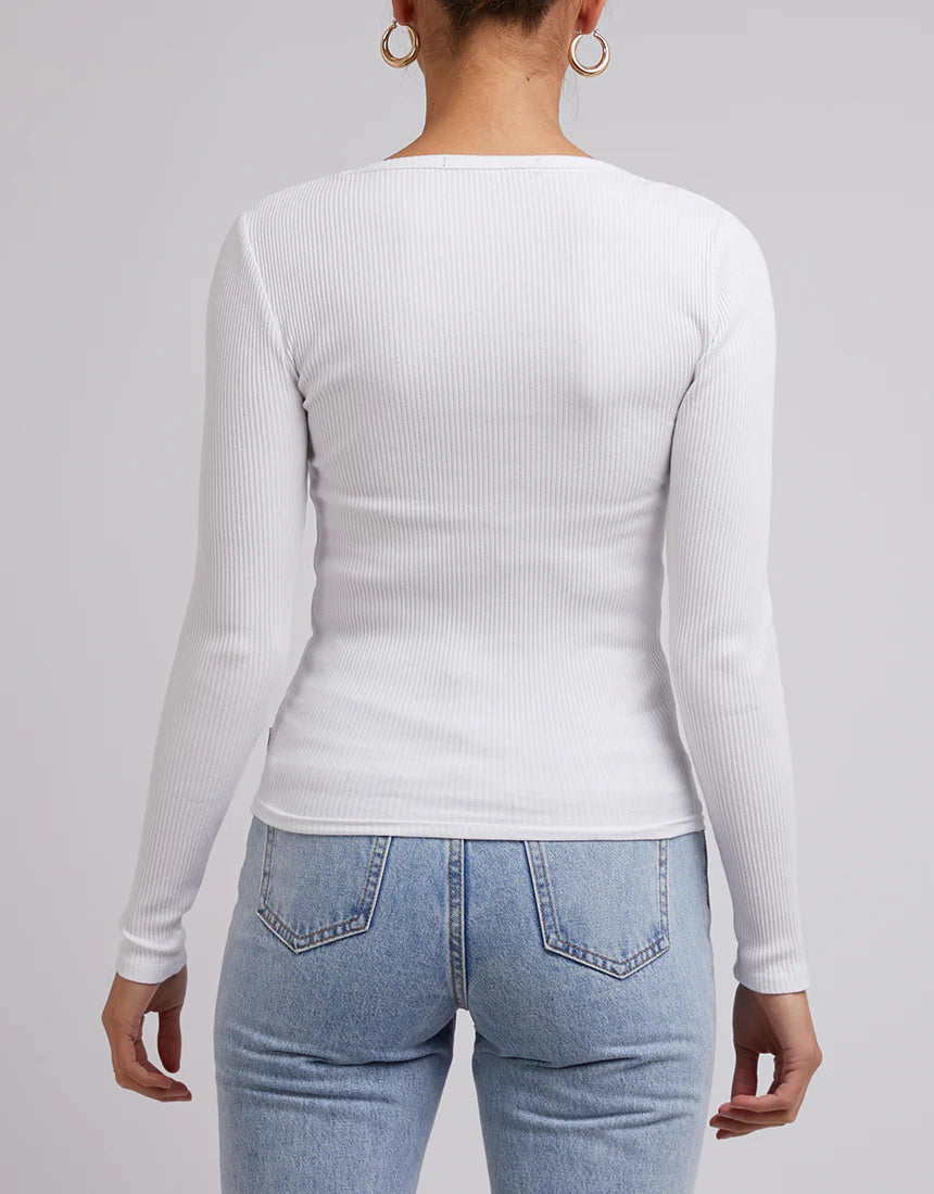 Silent Theory Rib Long Sleeve Tee White