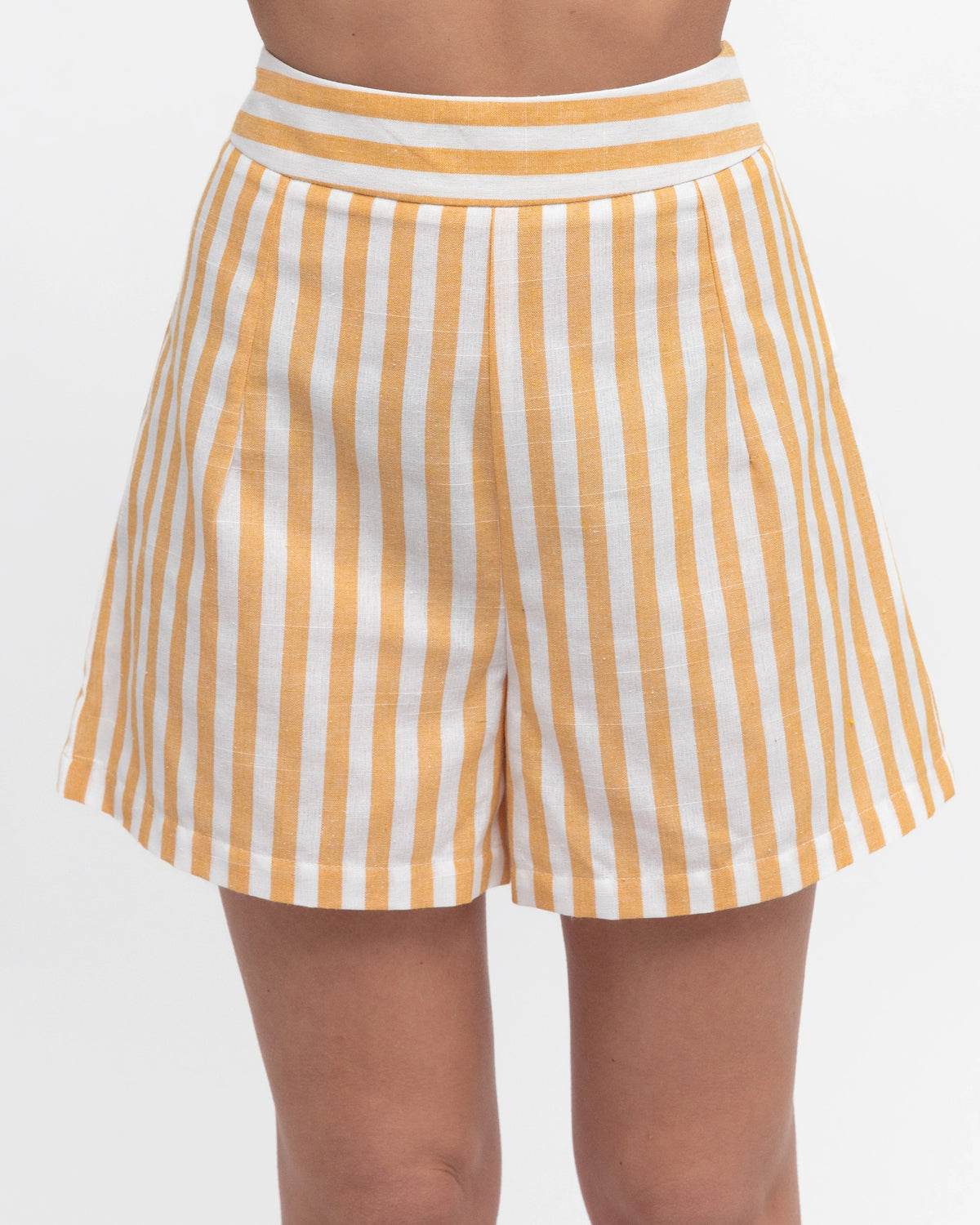 White Closet Stripe Shorts (Butter)