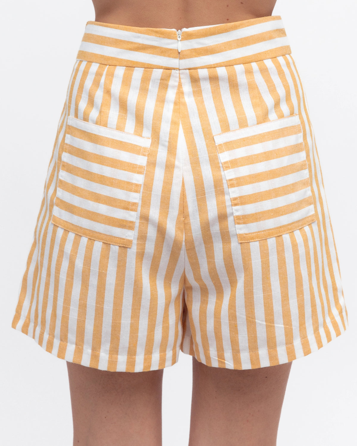 White Closet Stripe Shorts (Butter)
