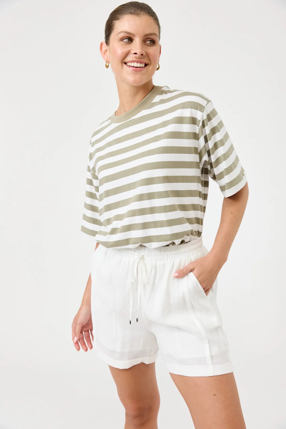 Eb and Ive Studio Shorts - White (Salt)