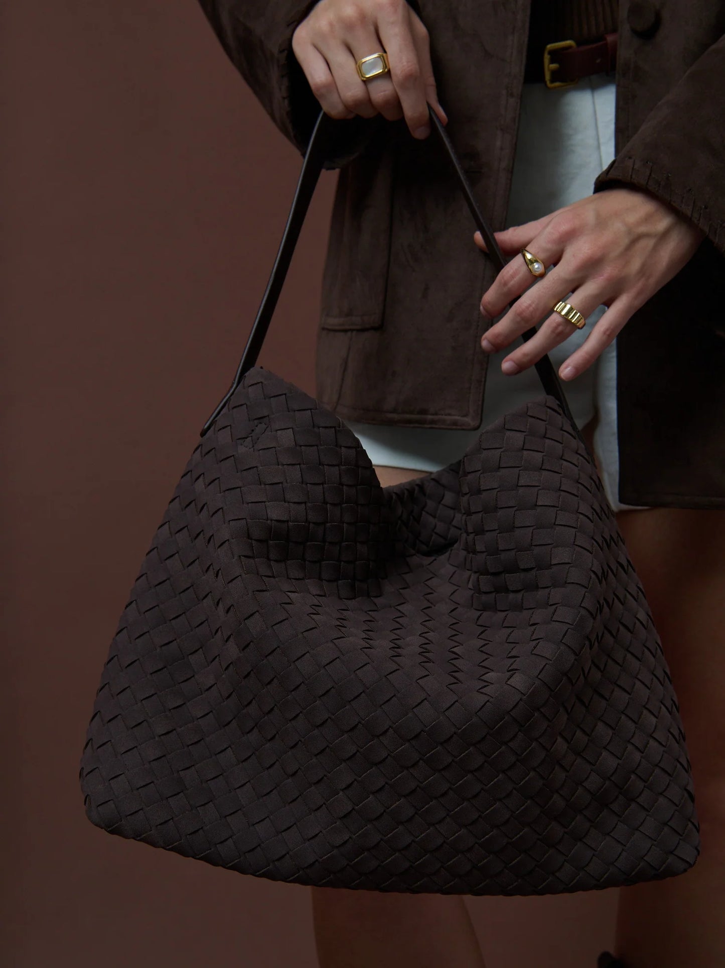 Calla Woven Handbag Brown - Angels Whisper