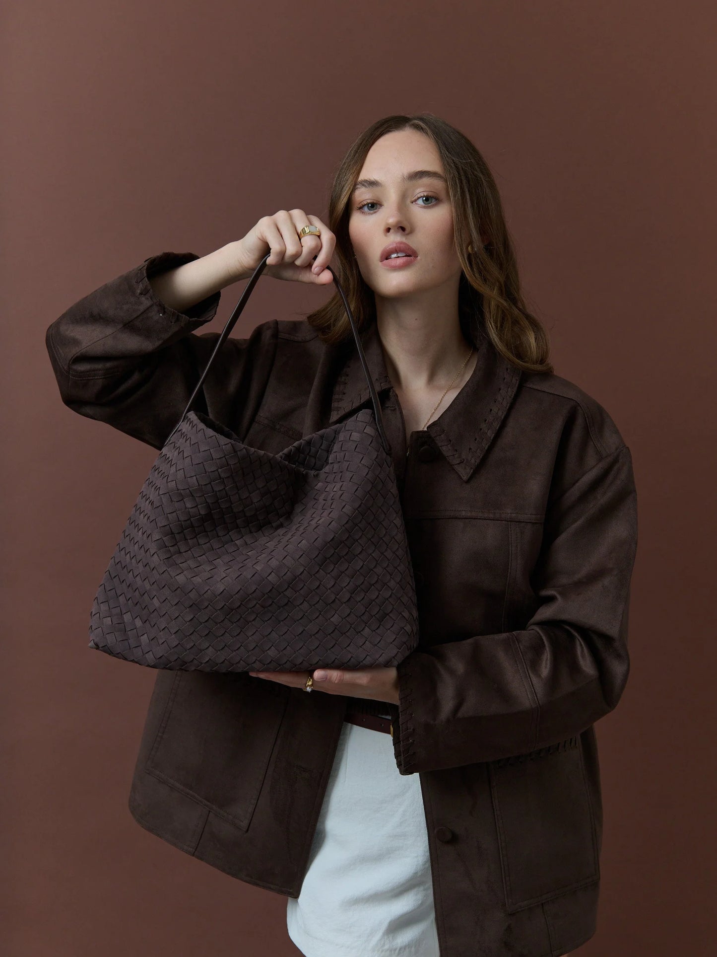 Calla Woven Handbag Brown - Angels Whisper