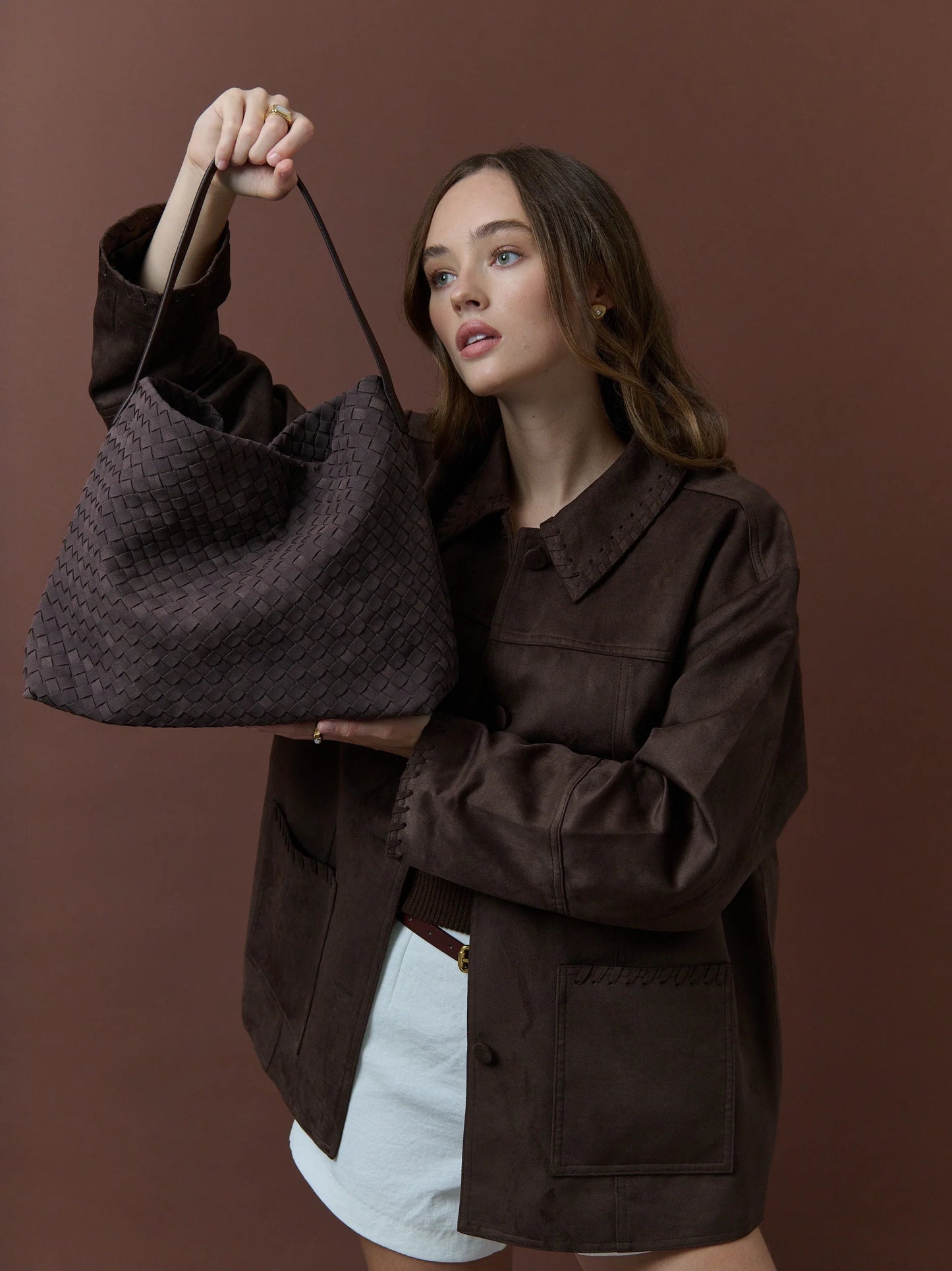 Calla Woven Handbag Brown - Angels Whisper