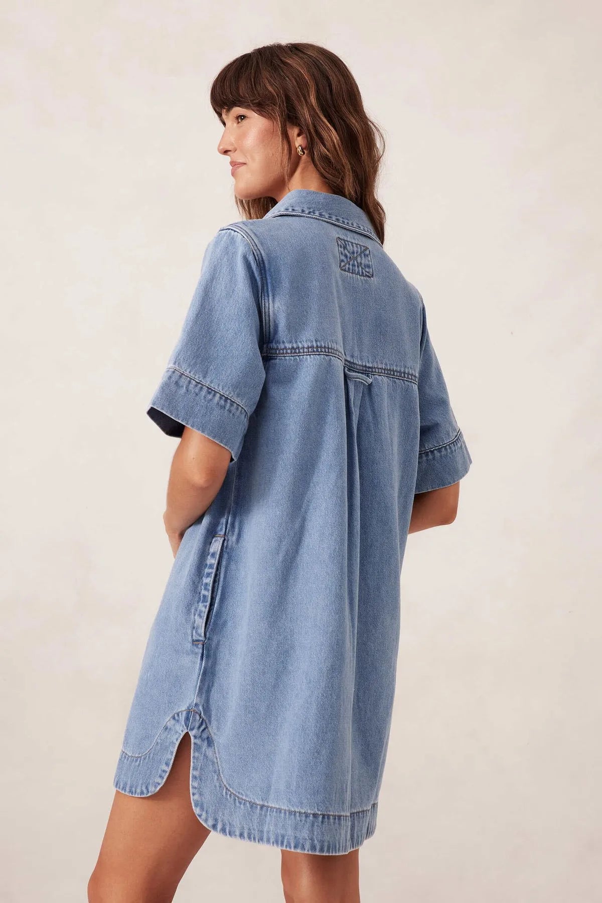 Ceres Life Sammy Relaxed Shirt Dress - Vintage Blue