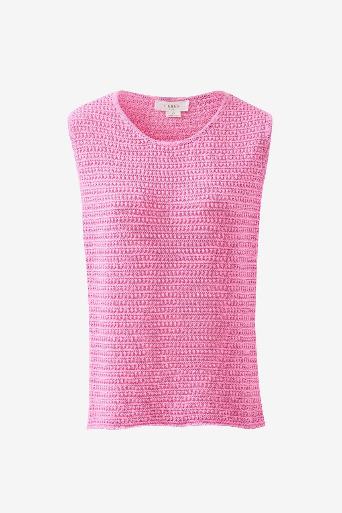 Ceres Life Margot Mesh Knit Tank Pink
