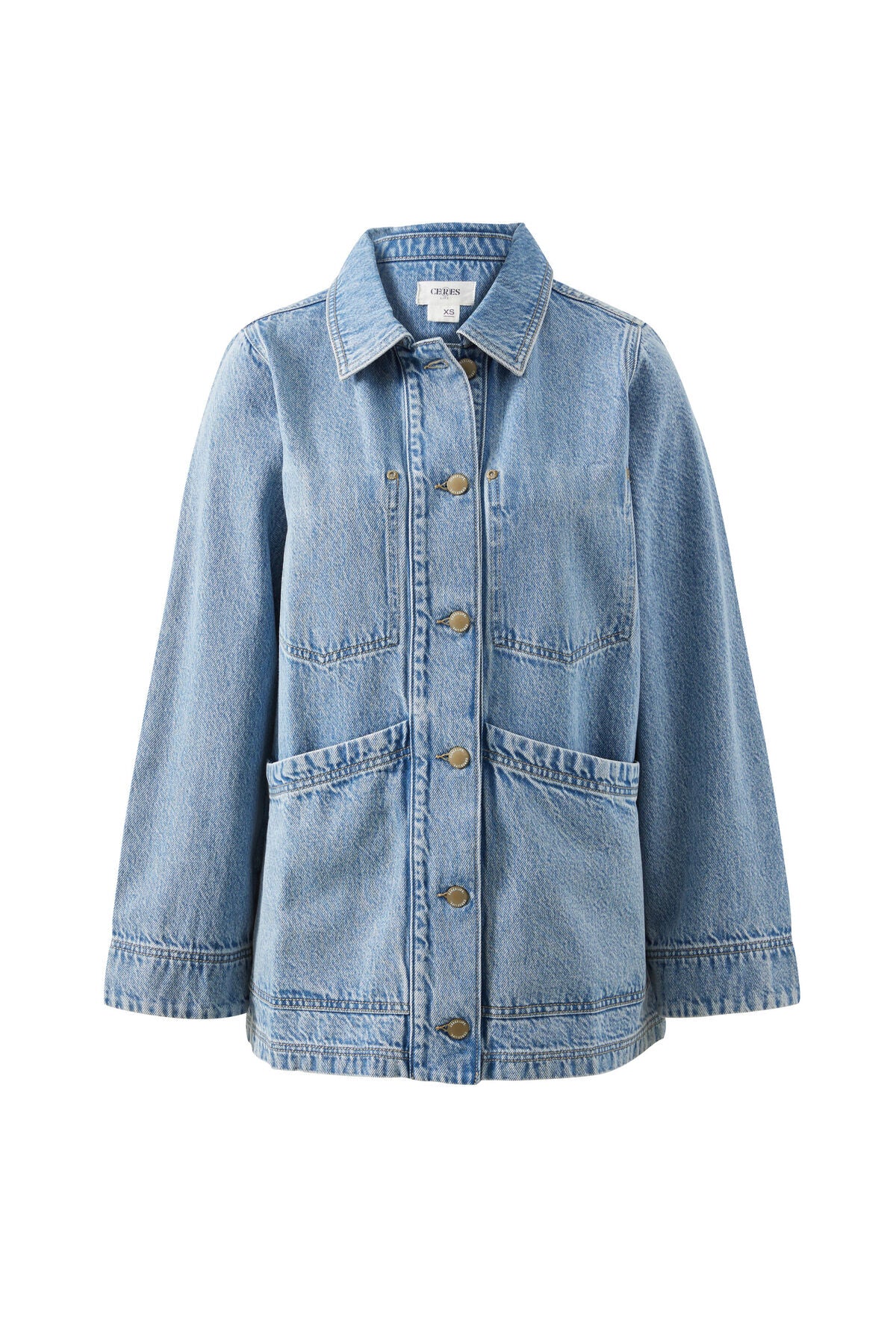 Ceres Life Ava Chore - Shacket Vintage Blue