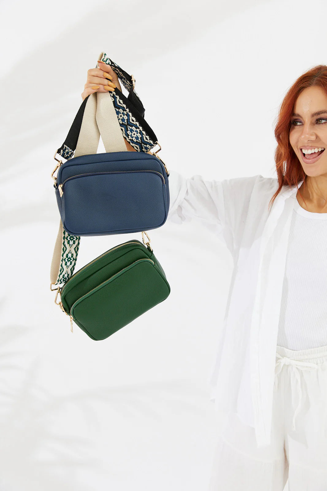 Vegan PU Leather California Crossbody: Green - Nakoa The Label