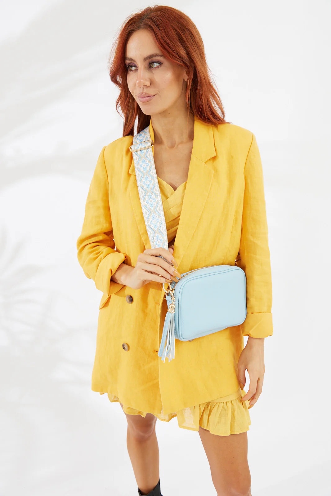 Vegan PU Leather Miami Crossbody: Light Blue - Nakoa The Label