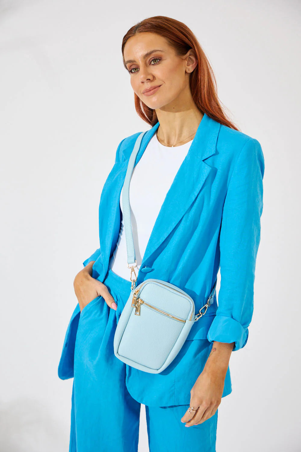 Vegan PU Leather Key West Phone Bag: Light Blue - Nakoa The Label
