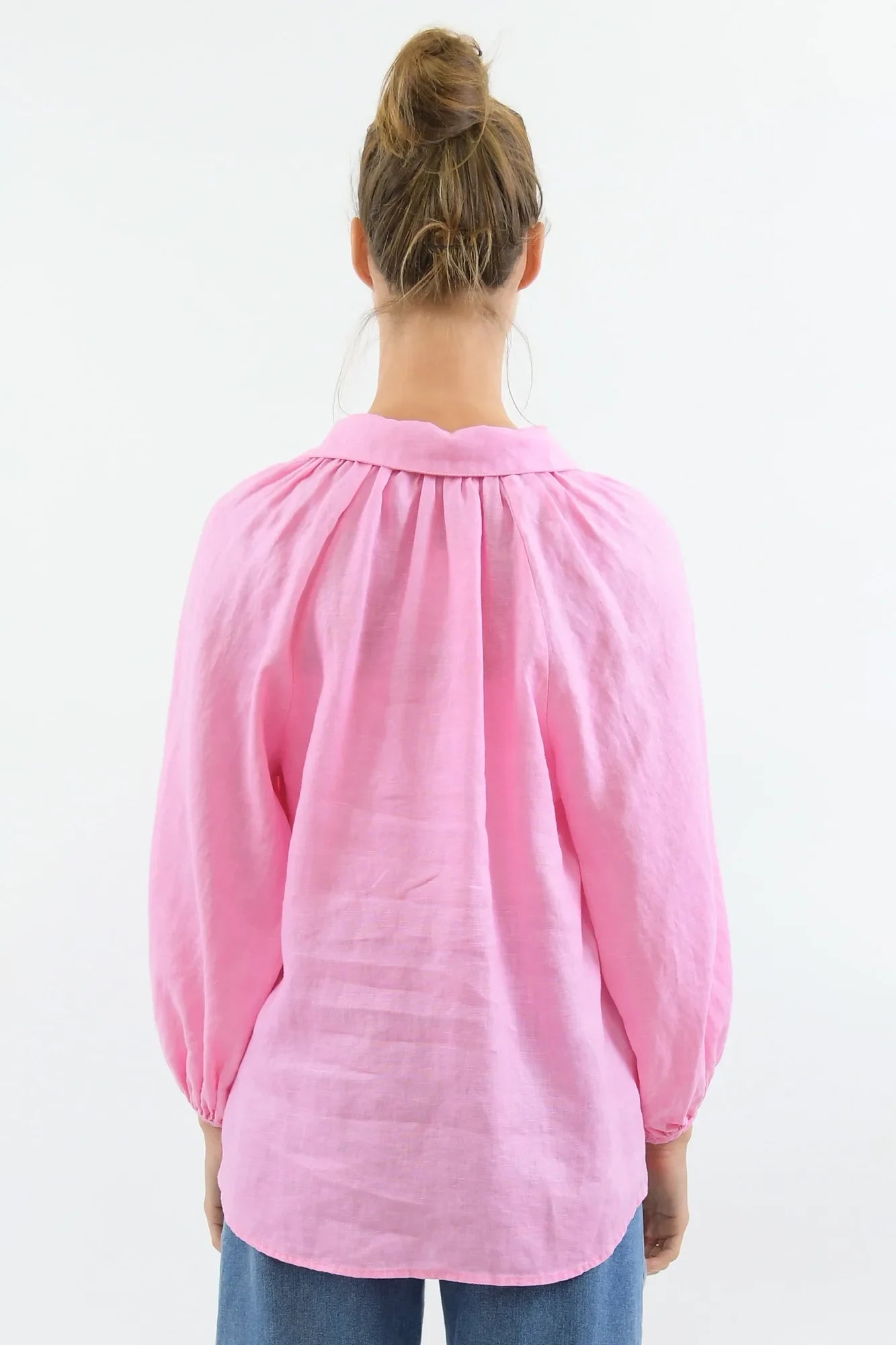 Worthier Maia Button Linen Shirt Light Pink