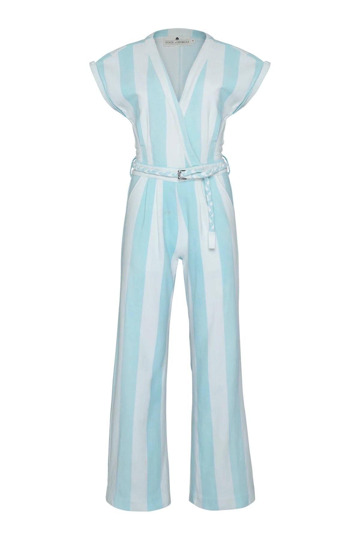 State of Georgia - The Euphoria Jumpsuit - Aqua Stripe