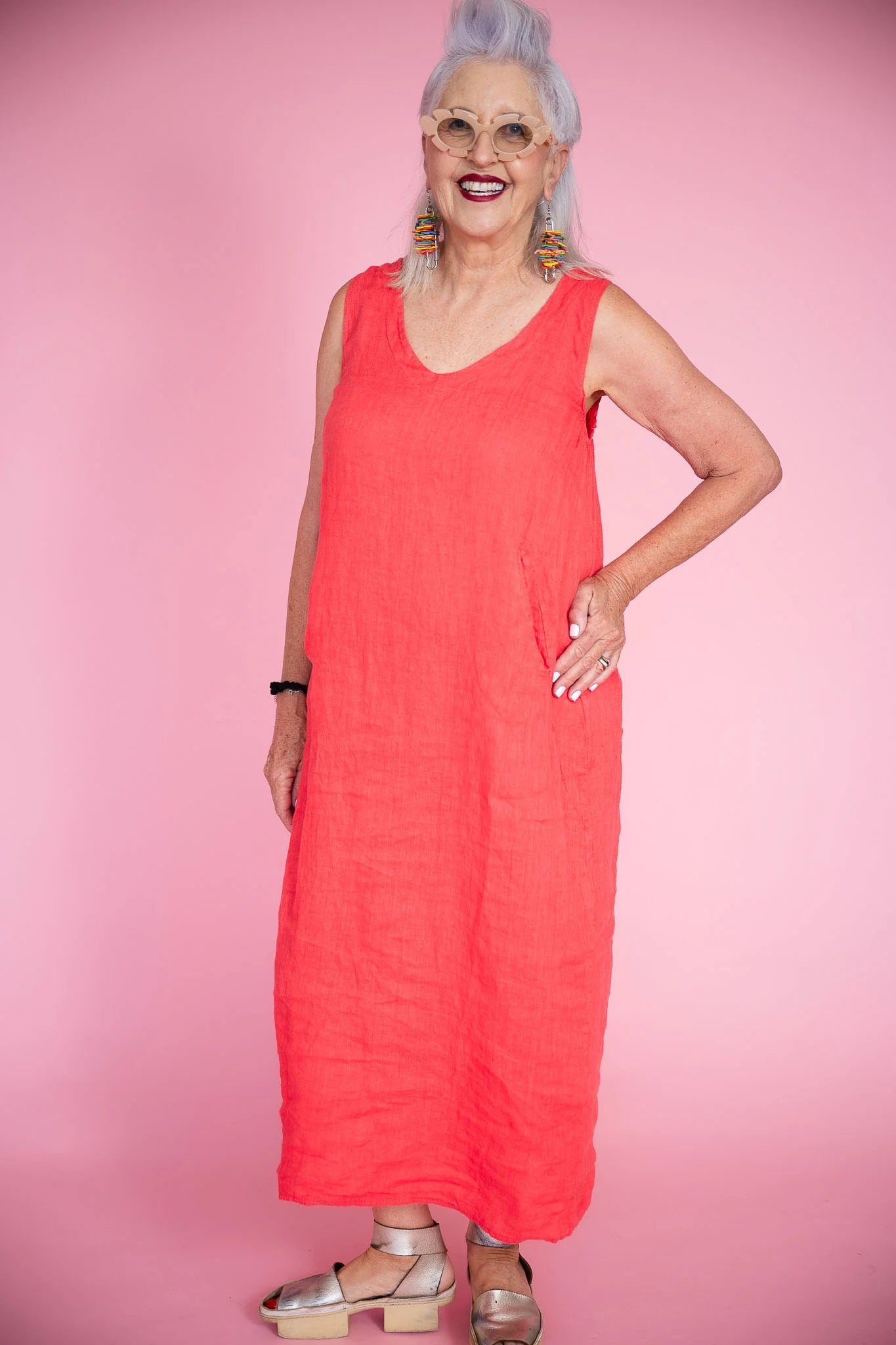 Donna Donna Lisa Dress Coral