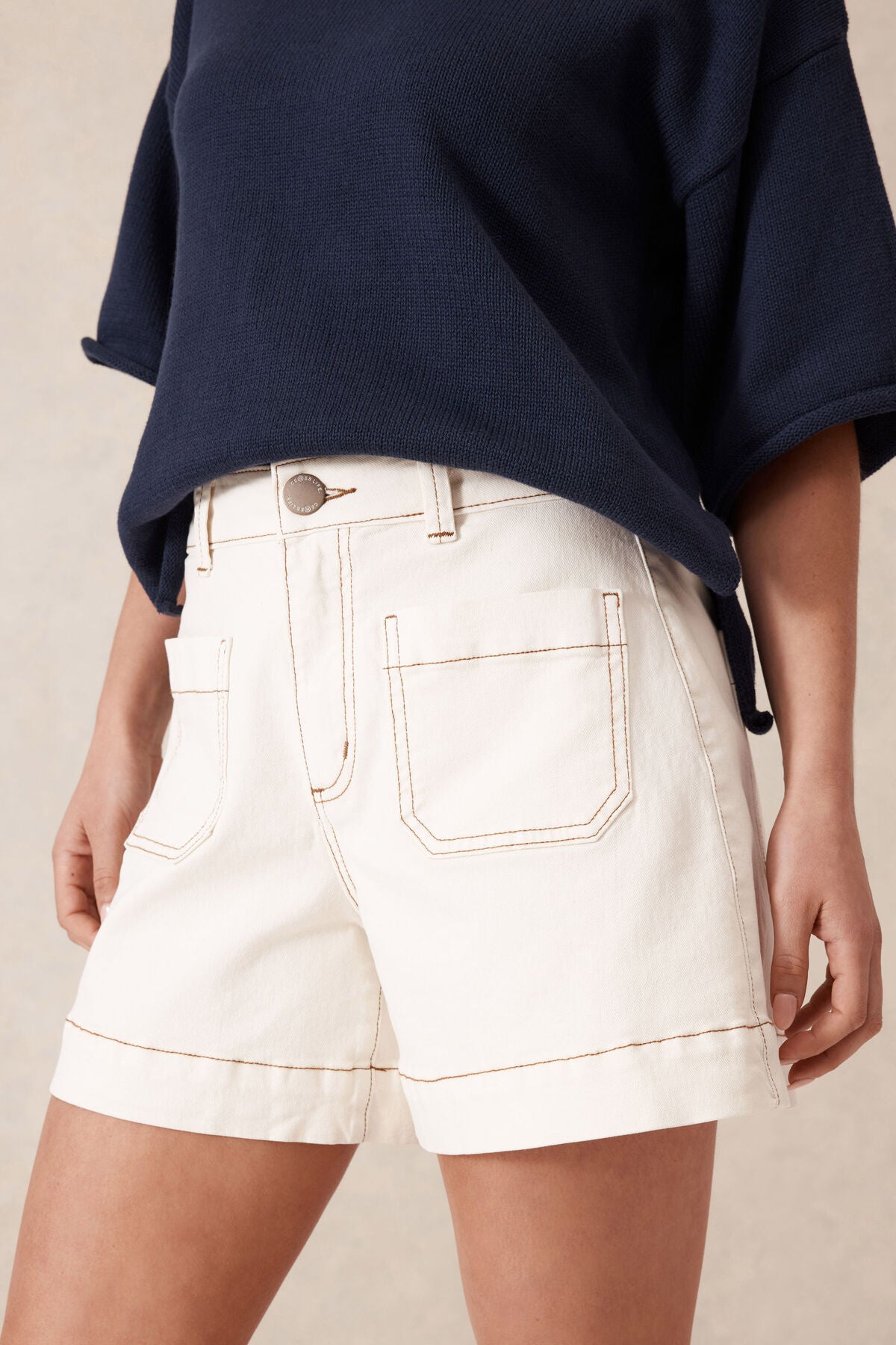 Ceres Life Esther Pocket Shorts Ecru