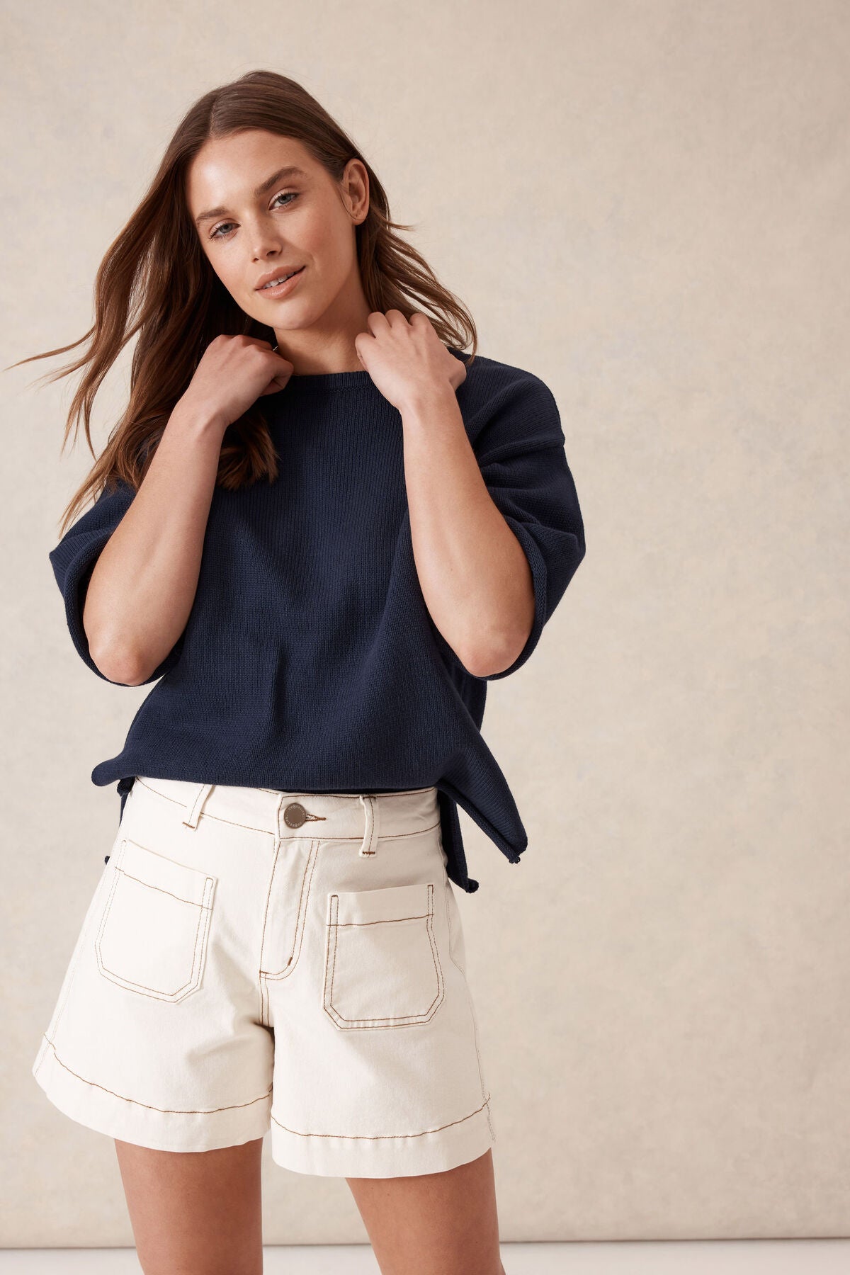 Ceres Life Esther Pocket Shorts Ecru