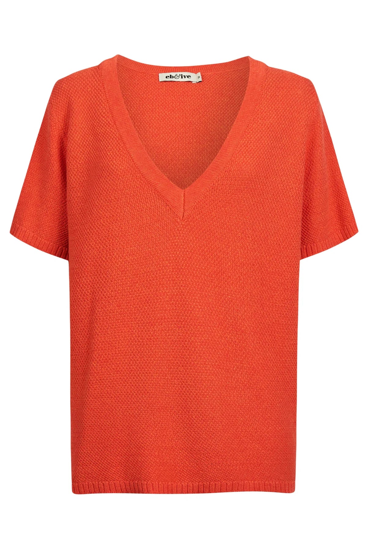 Eb and Ive Artemis V Knit Top Coral