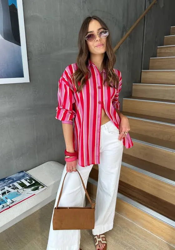 Paperheart Red Renata Stripe Shirt