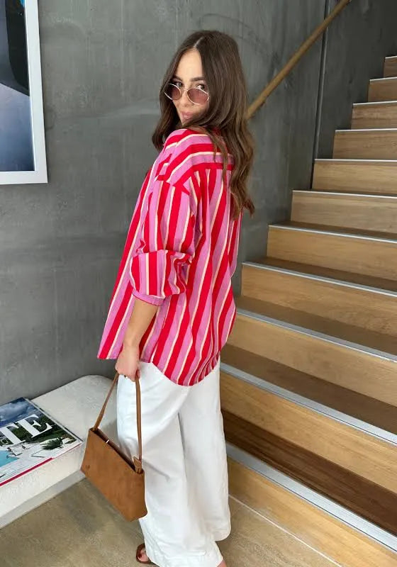 Paperheart Red Renata Stripe Shirt