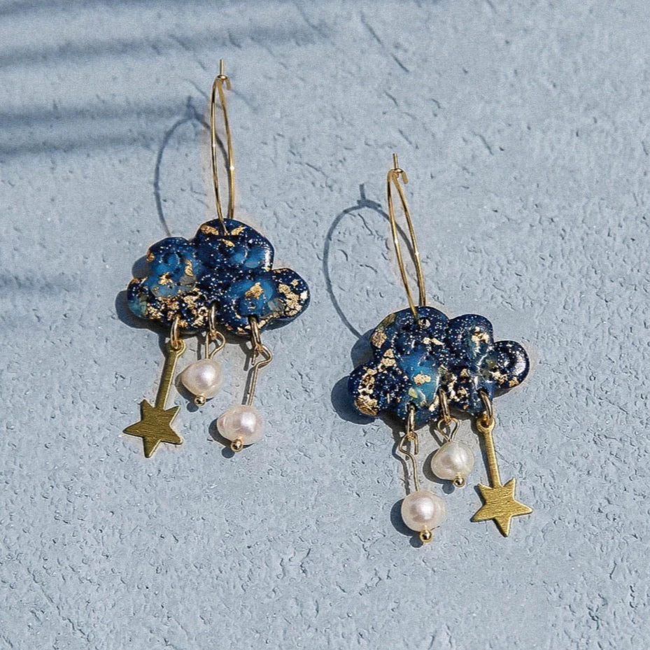 Cloud Dreams Navy Earrings - Kingston Jewellery