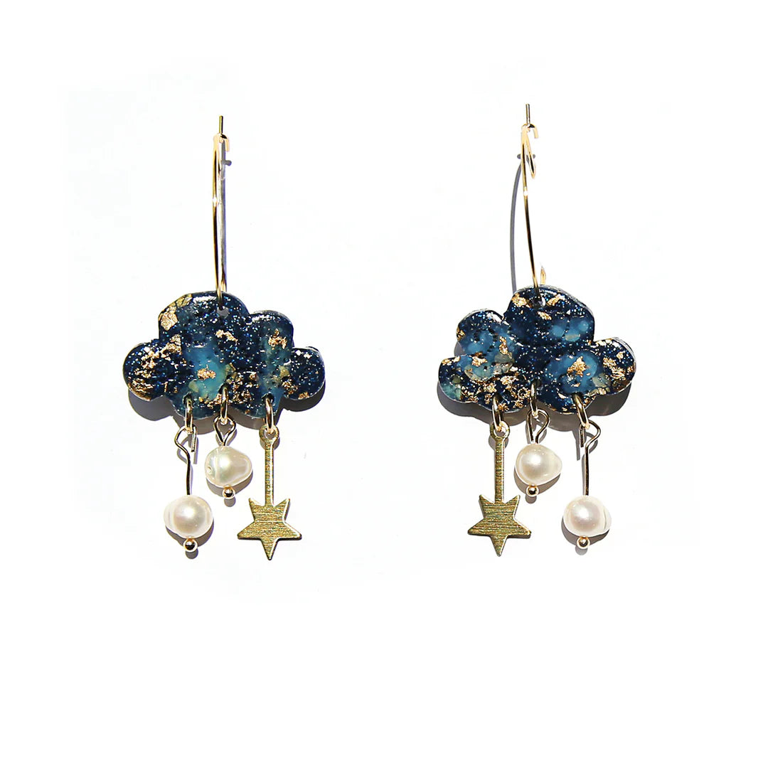 Cloud Dreams Navy Earrings - Kingston Jewellery