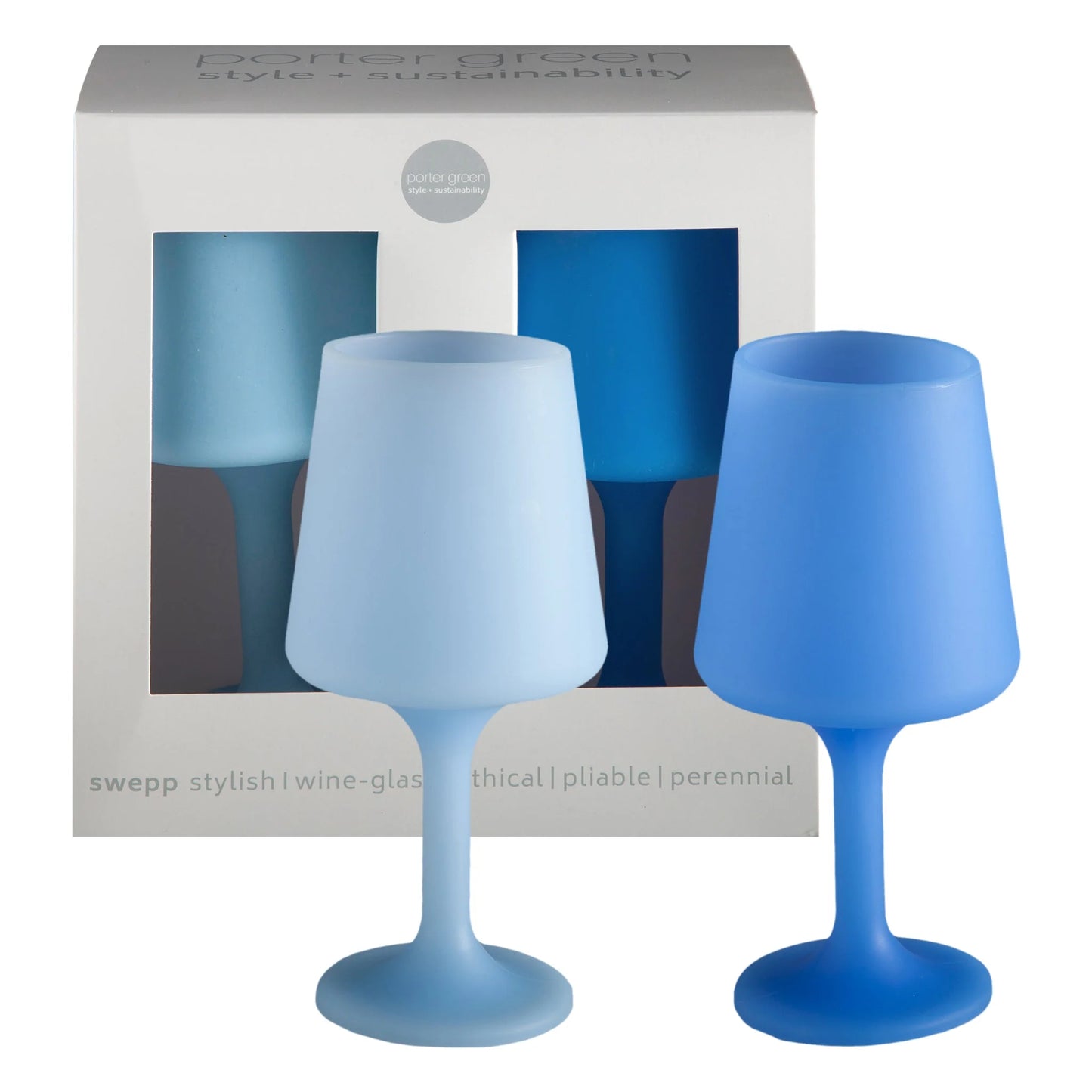 Porter Green Sky + Kingfisher | Swepp | Silicone Unbreakable Wine Glasses
