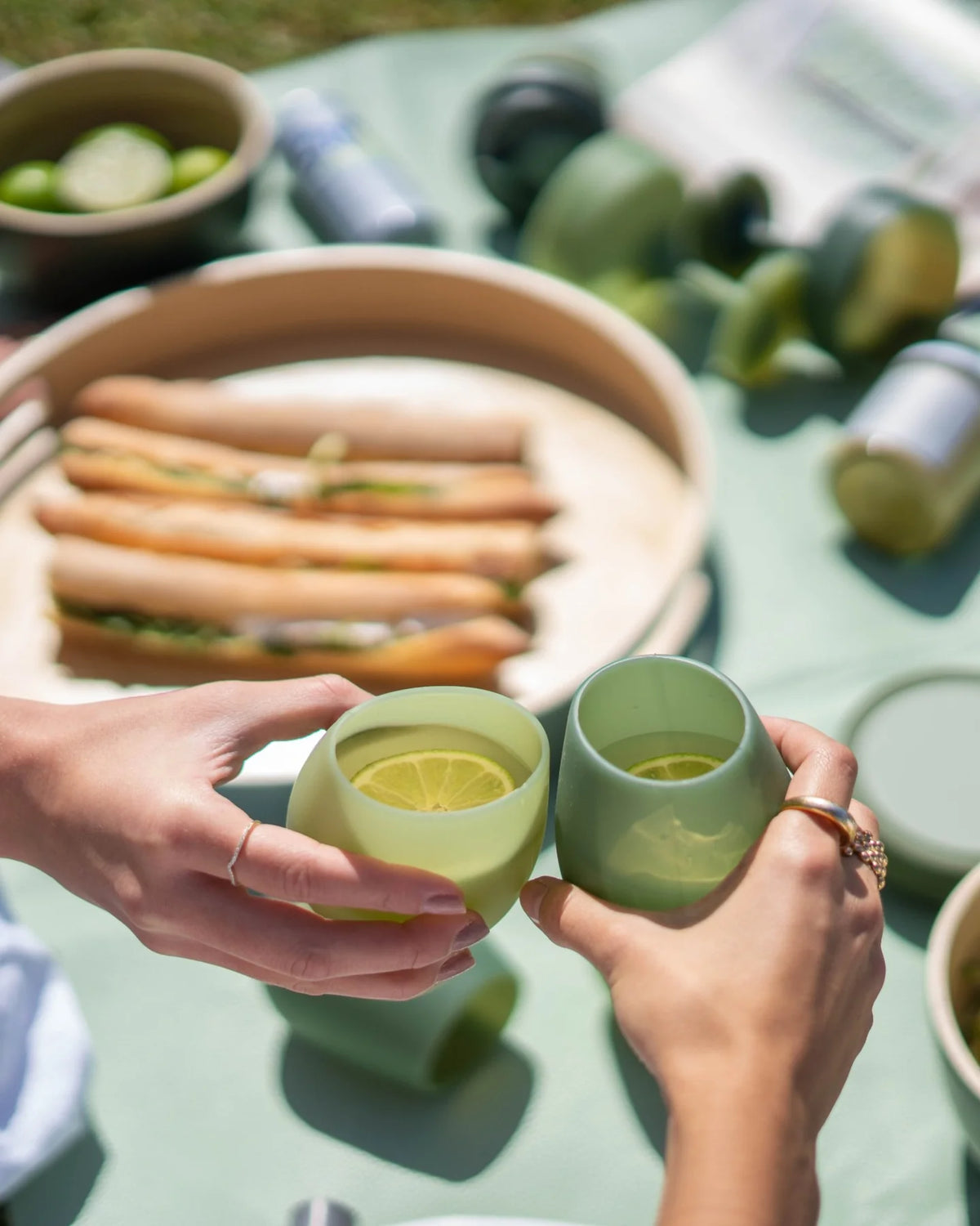 Porter Green Olive + Sage | Fegg | Silicone Stemless Wine Glasses