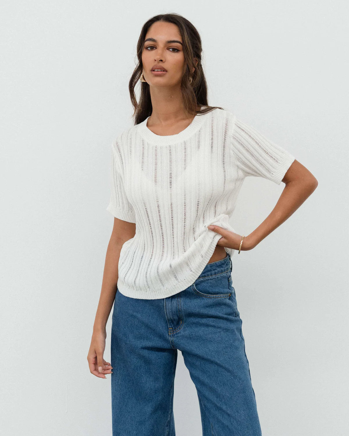 White Closet White Knitted Tee