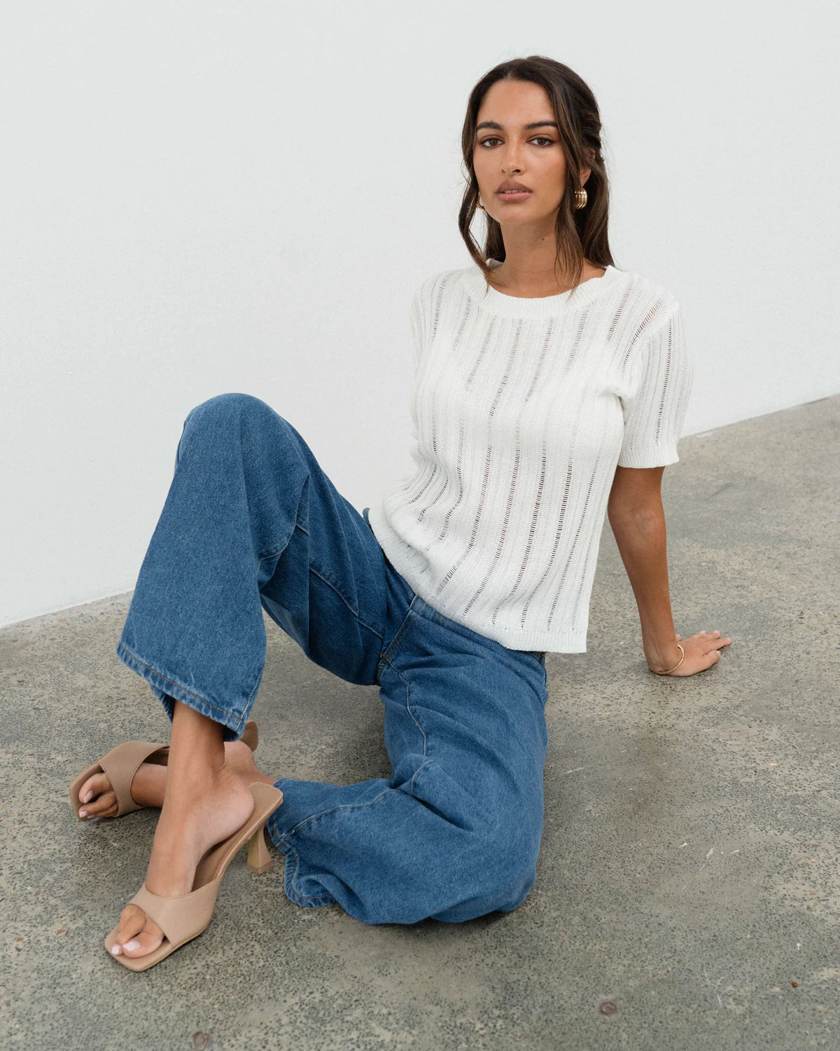 White Closet White Knitted Tee