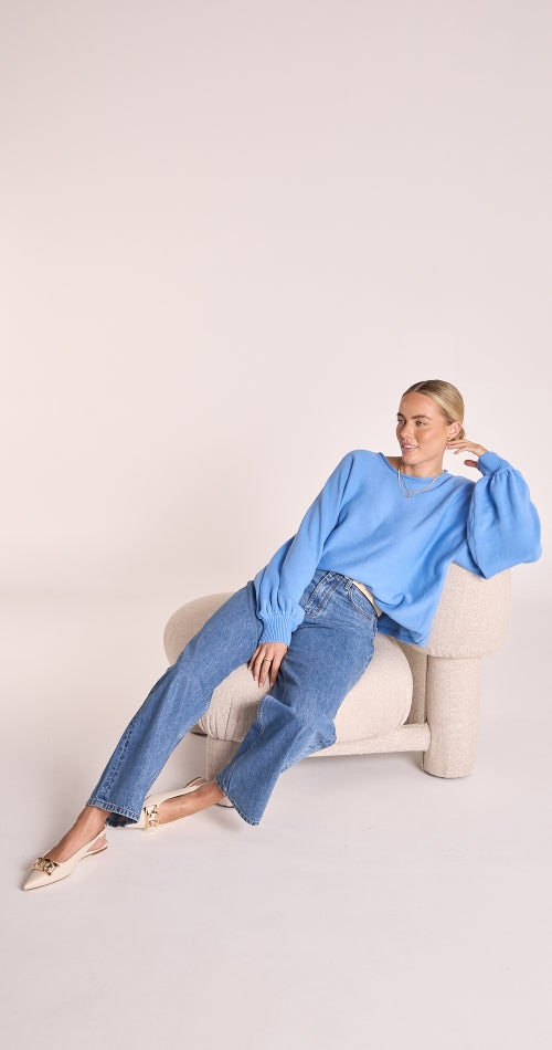 Feather and Noise Victoria Knit - Cornflower Blue