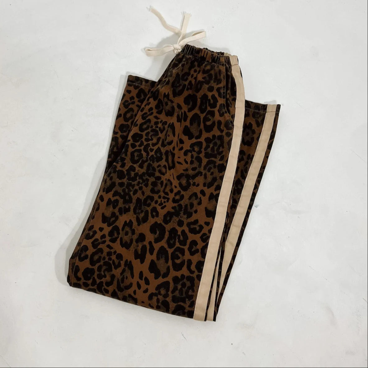 By Frankie Dark Leopard Racer Pants
