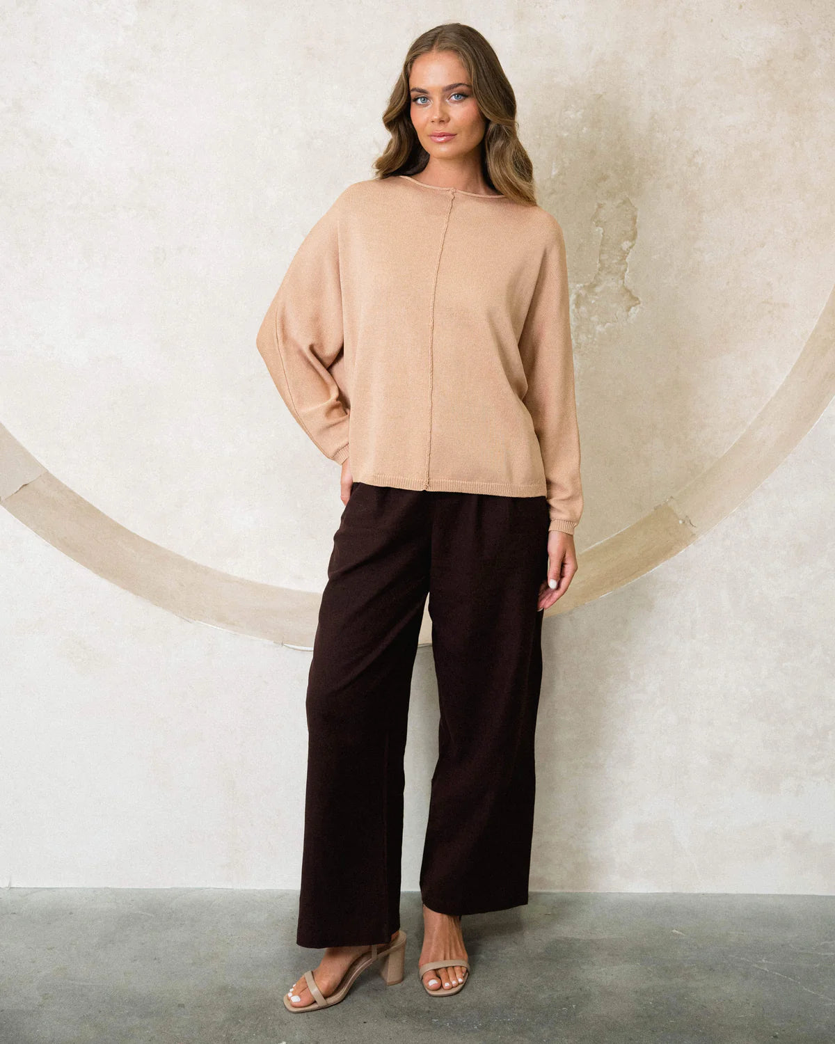 Ebby and I Pullover Knit Tan