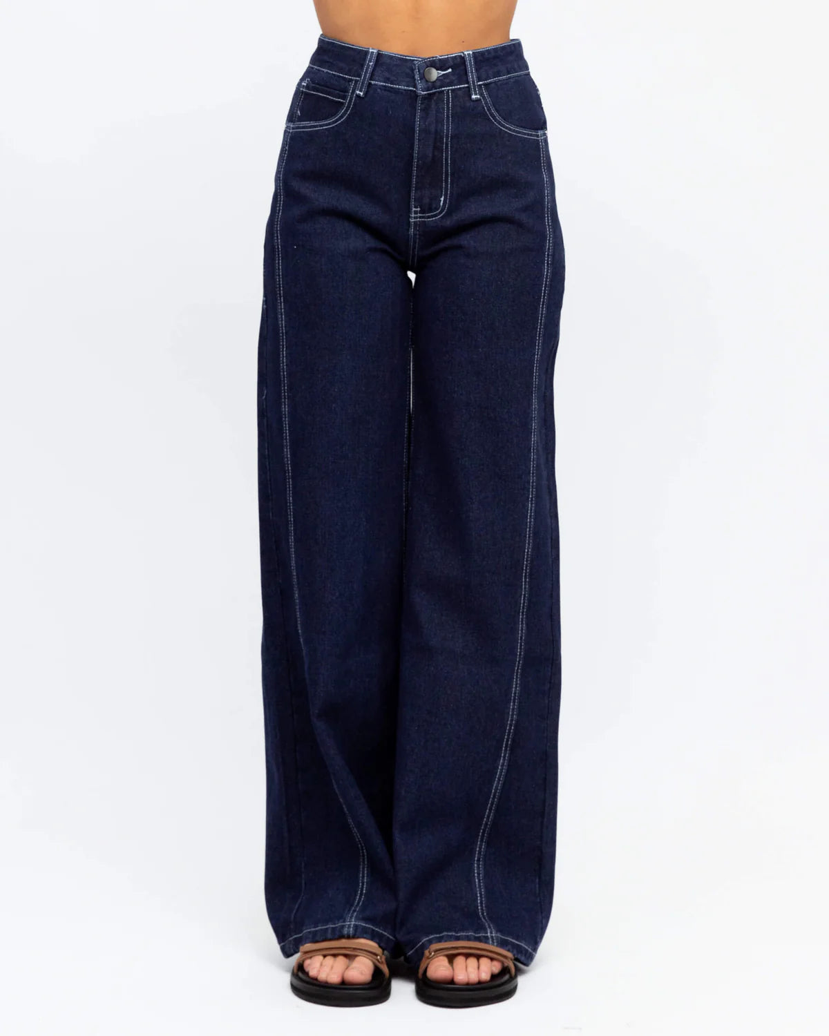 Ebby and I Contrast Stitch Jeans
